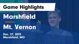 Marshfield  vs Mt. Vernon  Game Highlights - Dec. 27, 2023
