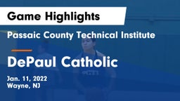 Passaic County Technical Institute vs DePaul Catholic  Game Highlights - Jan. 11, 2022