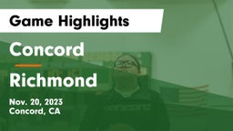 Concord  vs Richmond  Game Highlights - Nov. 20, 2023
