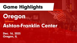 Oregon  vs Ashton-Franklin Center  Game Highlights - Dec. 16, 2023