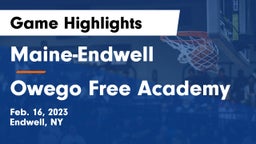 Maine-Endwell  vs Owego Free Academy  Game Highlights - Feb. 16, 2023