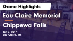 Eau Claire Memorial  vs Chippewa Falls  Game Highlights - Jan 3, 2017