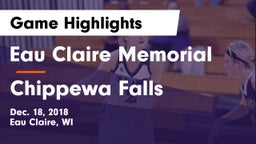 Eau Claire Memorial  vs Chippewa Falls  Game Highlights - Dec. 18, 2018