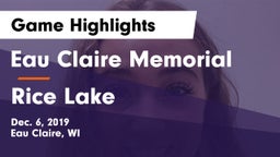 Eau Claire Memorial  vs Rice Lake  Game Highlights - Dec. 6, 2019