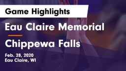 Eau Claire Memorial  vs Chippewa Falls  Game Highlights - Feb. 28, 2020