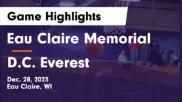 Eau Claire Memorial  vs D.C. Everest  Game Highlights - Dec. 28, 2023