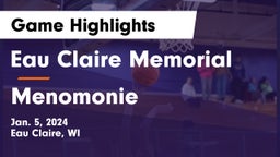 Eau Claire Memorial  vs Menomonie  Game Highlights - Jan. 5, 2024