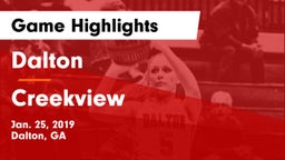 Dalton  vs Creekview  Game Highlights - Jan. 25, 2019