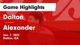 Dalton  vs Alexander  Game Highlights - Jan. 7, 2022