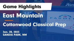 East Mountain  vs Cottonwood Classical Prep Game Highlights - Jan. 28, 2023