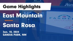 East Mountain  vs Santa Rosa  Game Highlights - Jan. 10, 2024