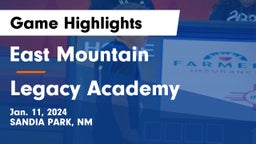 East Mountain  vs  Legacy Academy Game Highlights - Jan. 11, 2024