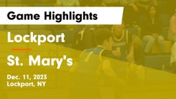 Lockport  vs St. Mary's  Game Highlights - Dec. 11, 2023