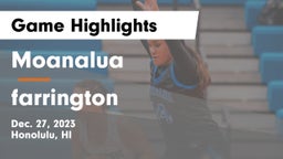 Moanalua  vs farrington Game Highlights - Dec. 27, 2023