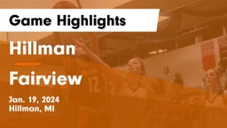 Hillman  vs Fairview Game Highlights - Jan. 19, 2024