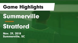 Summerville  vs Stratford  Game Highlights - Nov. 29, 2018