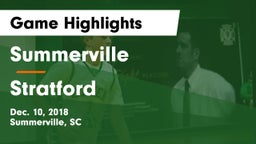 Summerville  vs Stratford  Game Highlights - Dec. 10, 2018