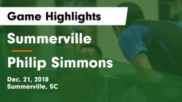 Summerville  vs Philip Simmons Game Highlights - Dec. 21, 2018