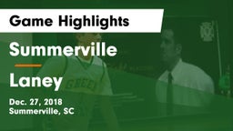 Summerville  vs Laney  Game Highlights - Dec. 27, 2018