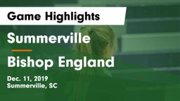 Summerville  vs Bishop England  Game Highlights - Dec. 11, 2019