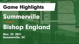 Summerville  vs Bishop England Game Highlights - Nov. 29, 2021