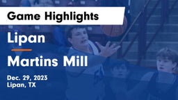 Lipan  vs Martins Mill  Game Highlights - Dec. 29, 2023