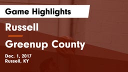Russell  vs Greenup County  Game Highlights - Dec. 1, 2017