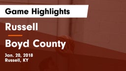 Russell  vs Boyd County Game Highlights - Jan. 20, 2018