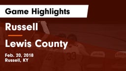 Russell  vs Lewis County  Game Highlights - Feb. 20, 2018