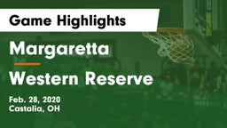 Margaretta  vs Western Reserve  Game Highlights - Feb. 28, 2020