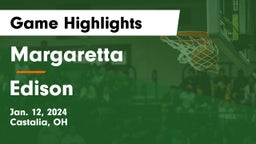Margaretta  vs Edison  Game Highlights - Jan. 12, 2024
