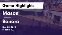 Mason  vs Sonora  Game Highlights - Dec 03, 2016