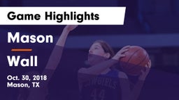 Mason  vs Wall Game Highlights - Oct. 30, 2018