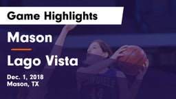 Mason  vs Lago Vista  Game Highlights - Dec. 1, 2018