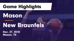 Mason  vs New Braunfels Game Highlights - Dec. 27, 2018