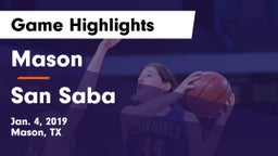 Mason  vs San Saba  Game Highlights - Jan. 4, 2019