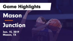 Mason  vs Junction  Game Highlights - Jan. 15, 2019
