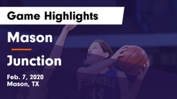 Mason  vs Junction  Game Highlights - Feb. 7, 2020