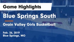 Blue Springs South  vs Grain Valley Girls Basketball Game Highlights - Feb. 26, 2019