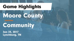 Moore County  vs Community  Game Highlights - Jan 24, 2017