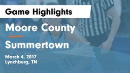 Moore County  vs Summertown  Game Highlights - March 4, 2017