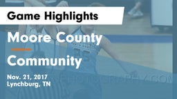 Moore County  vs Community  Game Highlights - Nov. 21, 2017