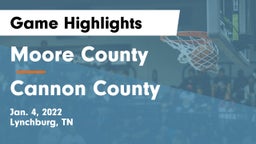 Moore County  vs Cannon County  Game Highlights - Jan. 4, 2022