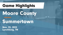 Moore County  vs Summertown  Game Highlights - Nov. 22, 2023