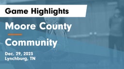 Moore County  vs Community  Game Highlights - Dec. 29, 2023