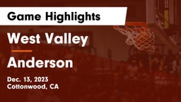 West Valley  vs Anderson  Game Highlights - Dec. 13, 2023