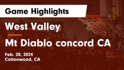 West Valley  vs Mt Diablo concord CA Game Highlights - Feb. 28, 2024