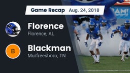 Recap: Florence  vs. Blackman  2018