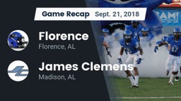 Recap: Florence  vs. James Clemens  2018