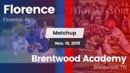 Matchup: Florence  vs. Brentwood Academy  2018